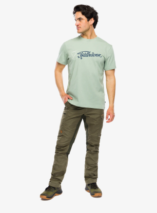 Bavlněné tričko Fjallraven Archive Logo T-Shirt - misty green
