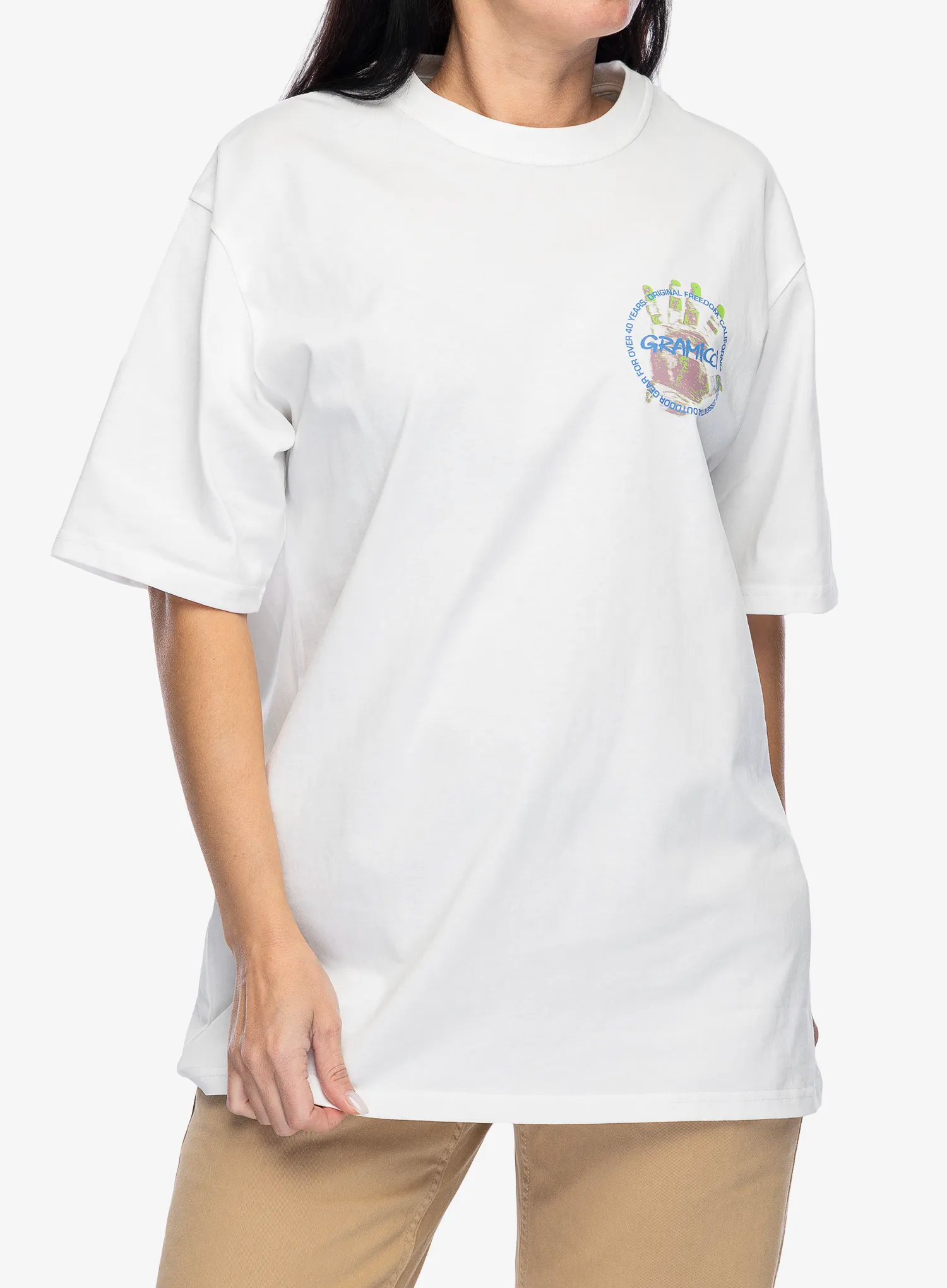 Bavlněné tričko Gramicci Climbers Hand Tee - white