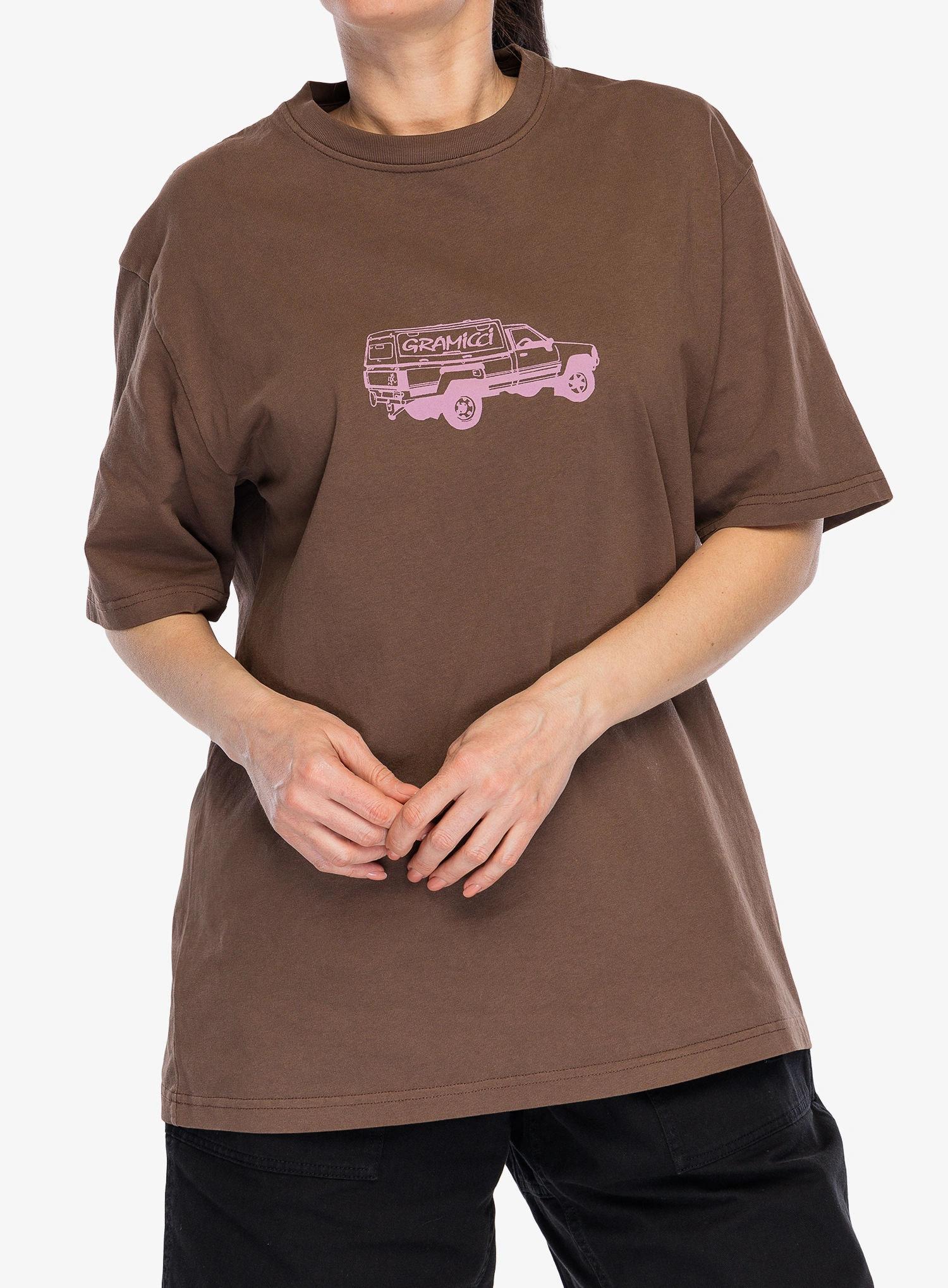Bavlněné tričko Gramicci Truck Tee - brown pigment