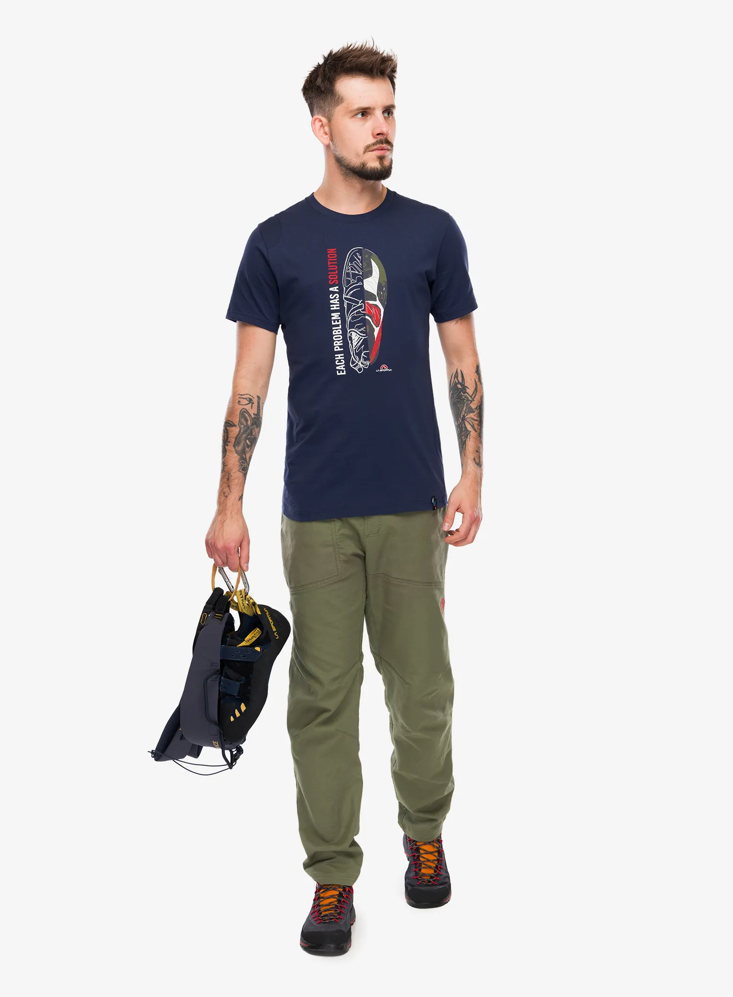 Bavlněné tričko La Sportiva Solution T-Shirt - night sky/mountain red