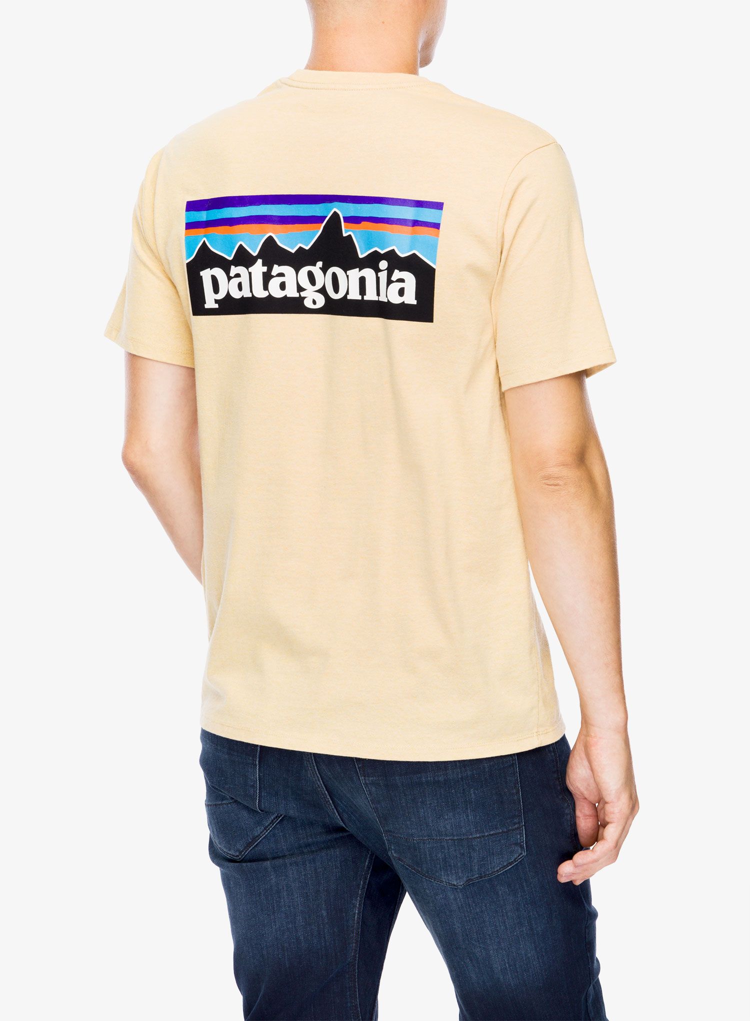 Bavlněné tričko Patagonia P-6 Logo Responsibili-Tee - beeswax tan