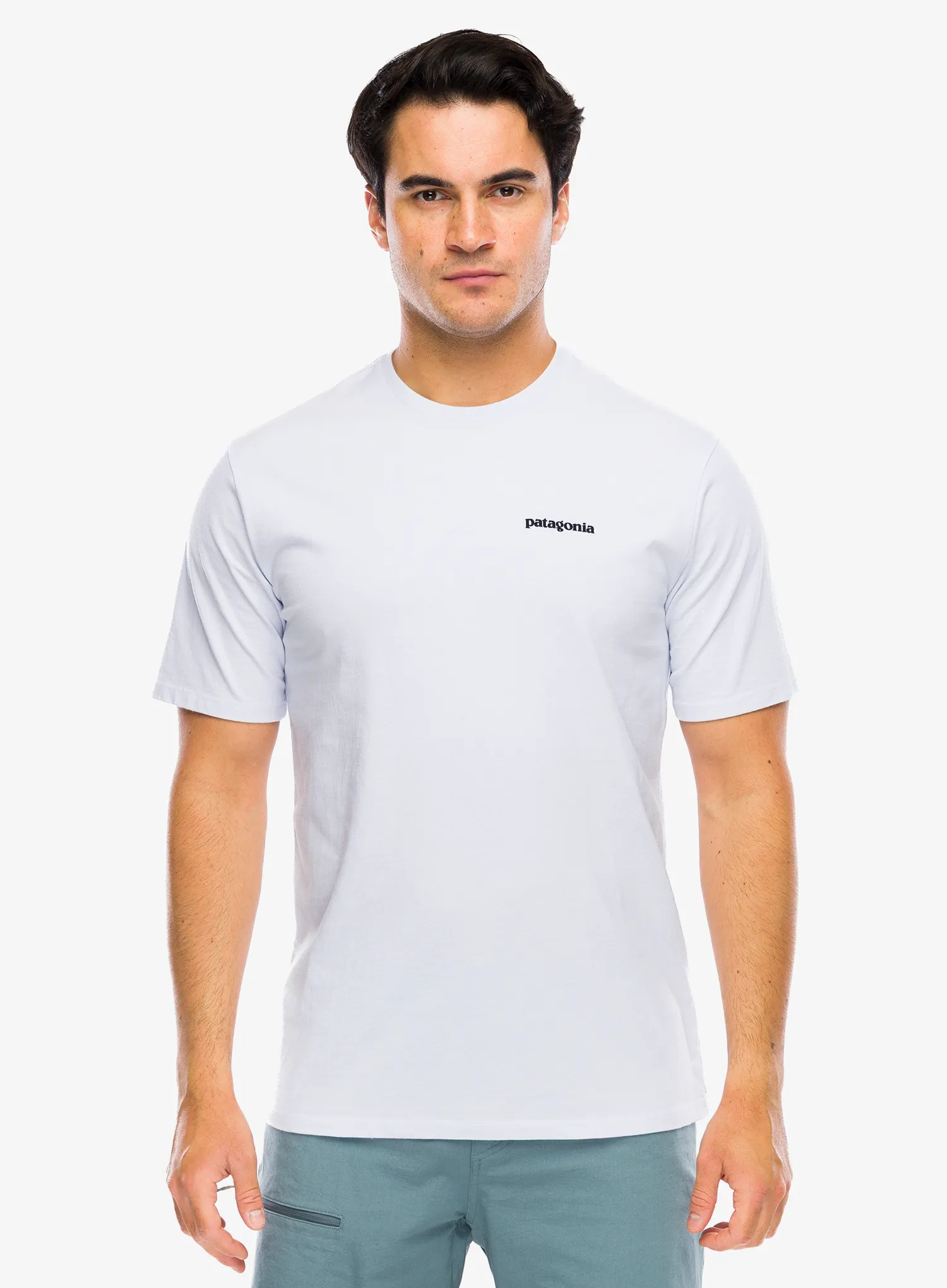 Bavlněné tričko Patagonia P-6 Logo Responsibili-Tee - white