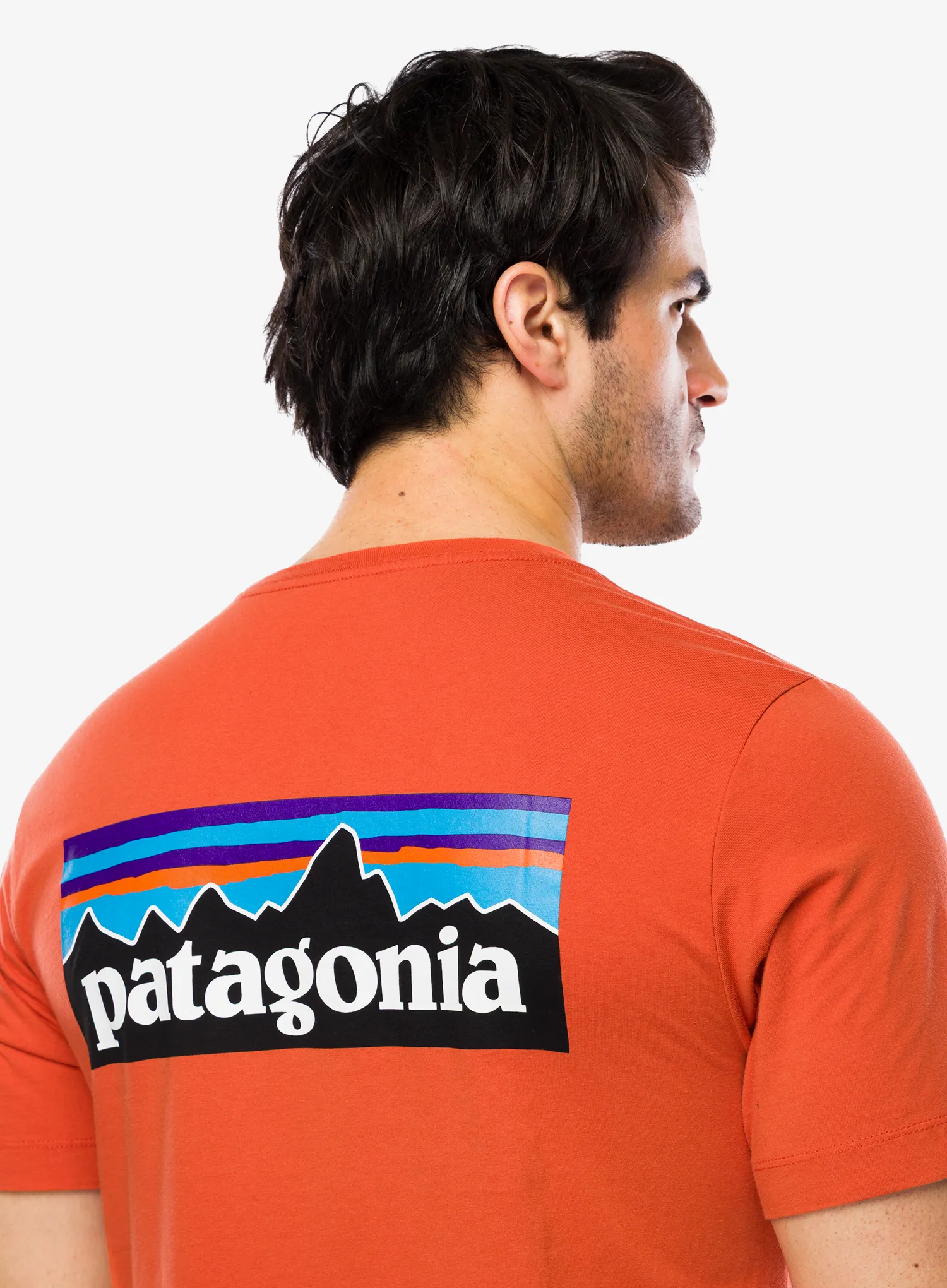 Bavlněné tričko Patagonia P-6 Logo T-Shirt - coal orange