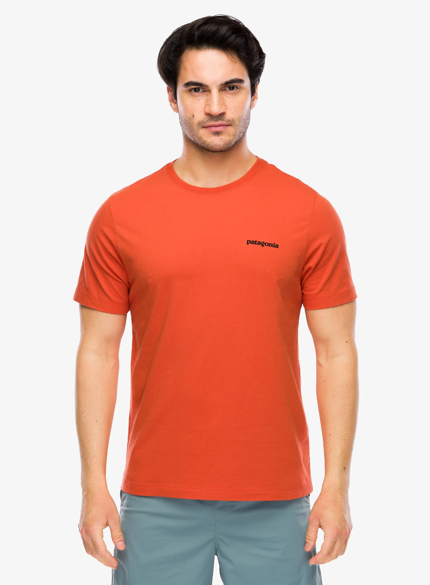 Bavlněné tričko Patagonia P-6 Logo T-Shirt - coal orange