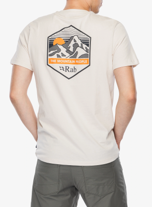 Bavlněné tričko Rab Stance Mountain Peak Tee - ecru