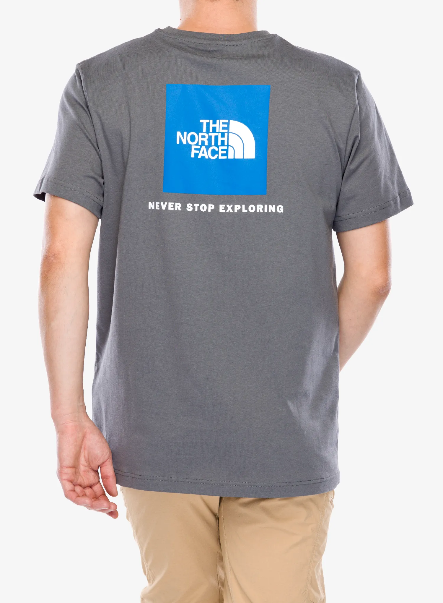 Bavlněné tričko The North Face S/S Redbox Tee - smoked pearl/hero blue