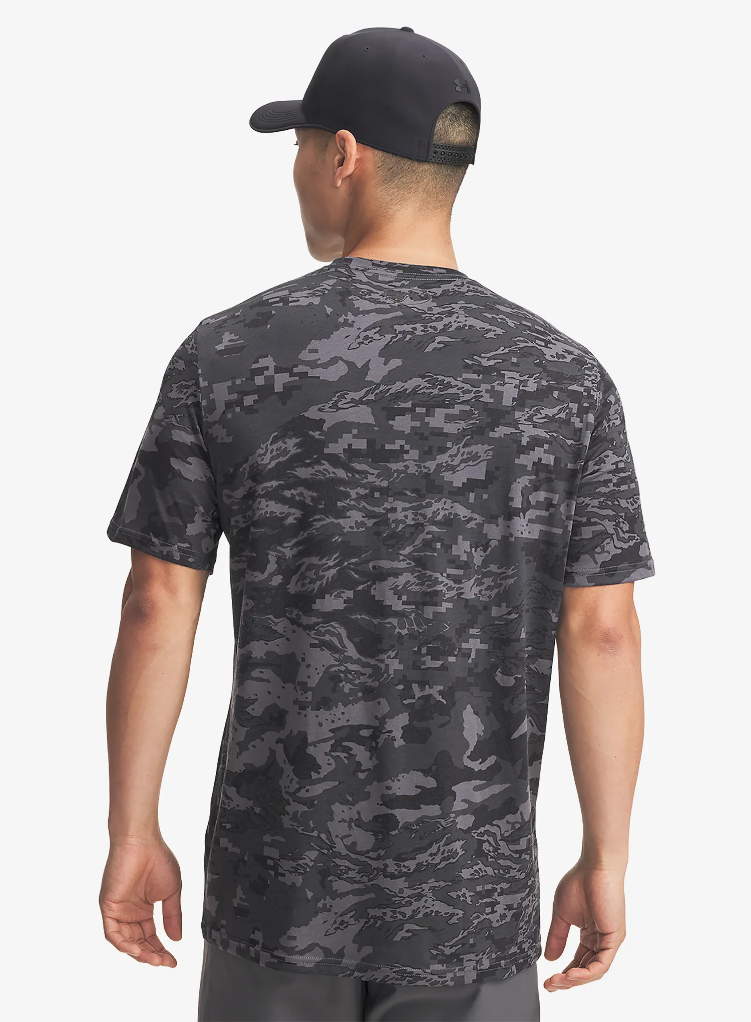 Bavlněné tričko Under Armour Abc Camo SS - castlerock/black