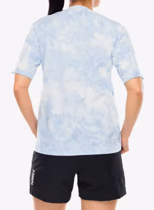 Dámské tričko adidas TERREX Multi Spray Dye T-Shirt - white/glow blue