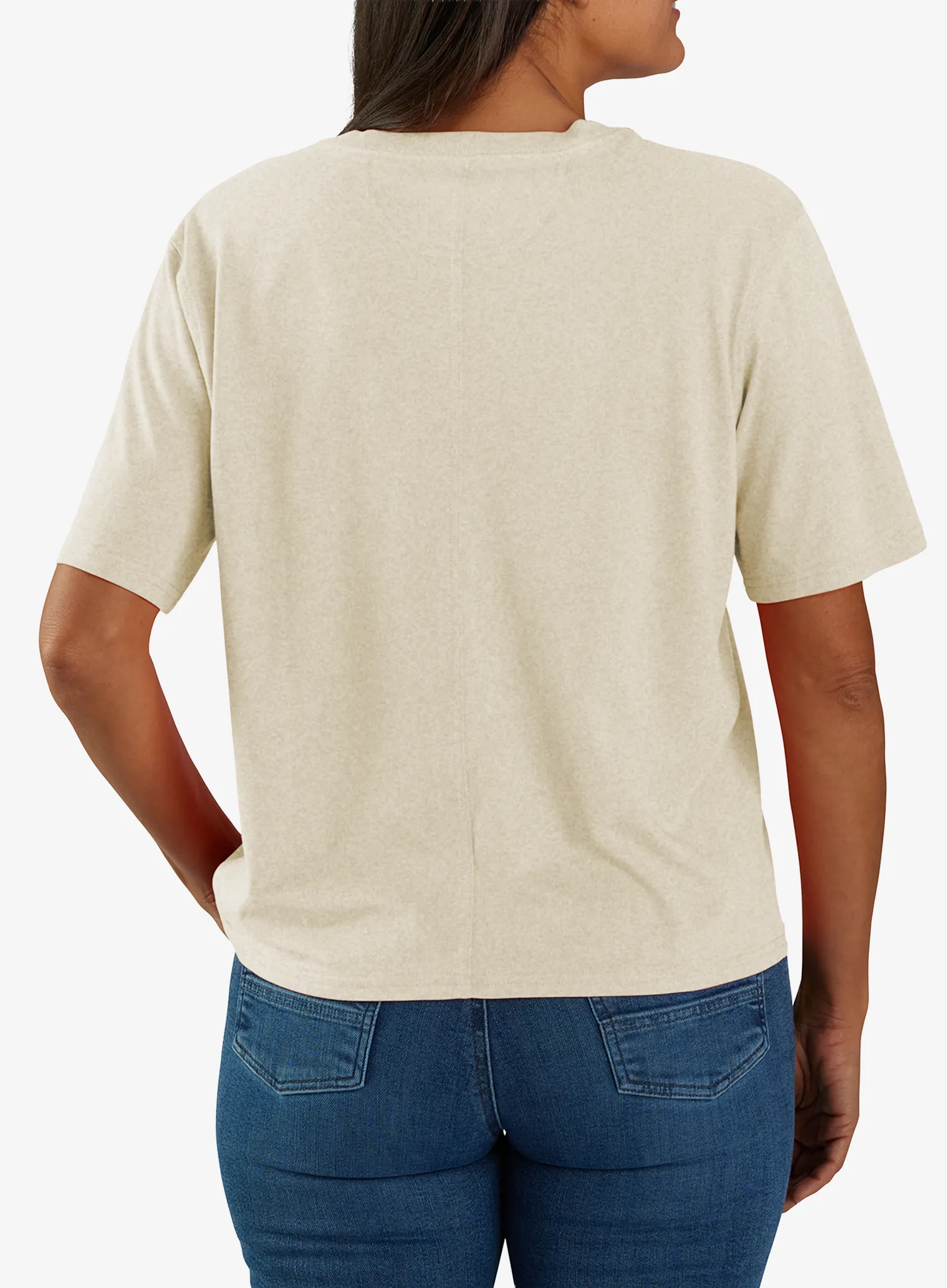 Dámské tričko Carhartt Tencel Fiber Series Loose T-Shirt - oat milk heather
