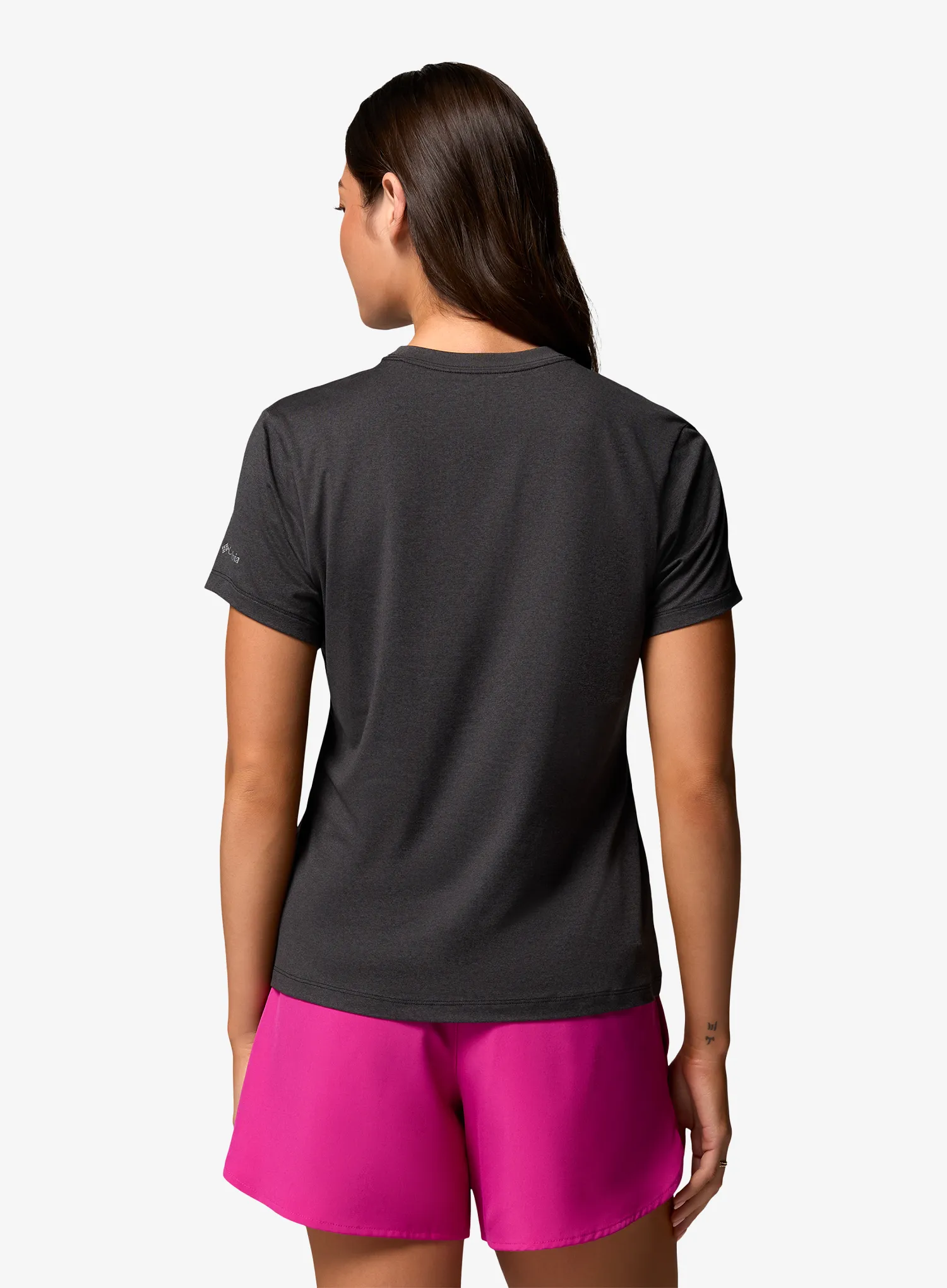 Dámské tričko Columbia Parsons Point S/S Graphic Tee - black heather/splattered