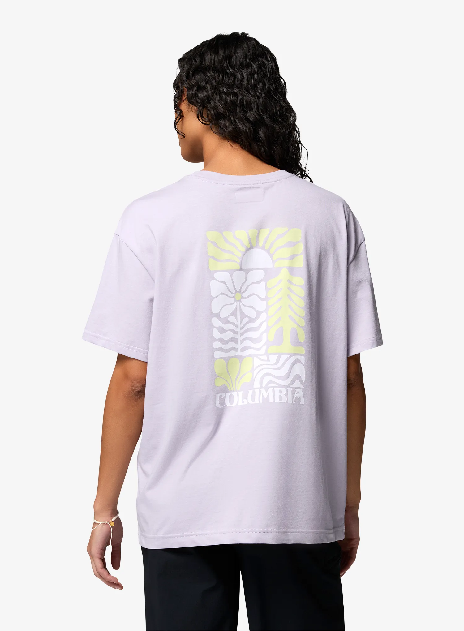 Dámské tričko Columbia Rolling Bend Graphic Oversized Tee - lavender pearl/floral groove