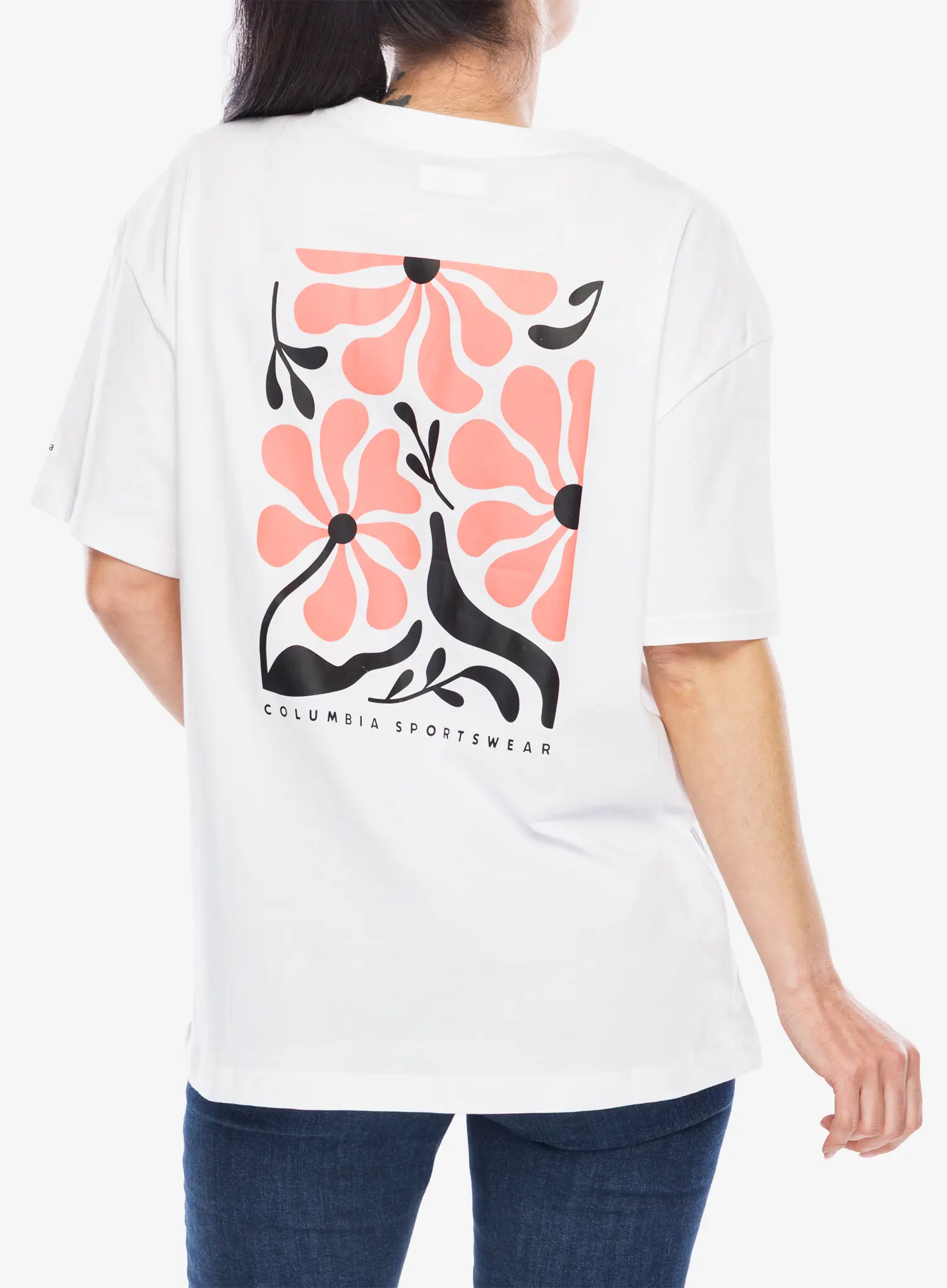 Dámské tričko Columbia Rolling Bend Graphic Oversized Tee - white/floral fun