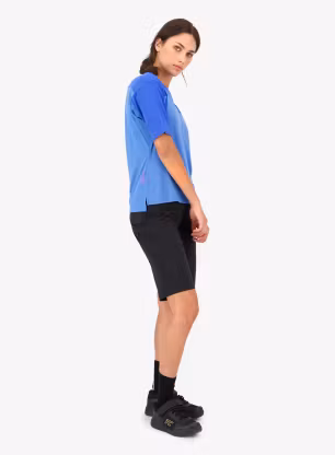 Dámské tričko Mons Royale Diversion Merino Bike Jersey Short Sleeve - ocean/ultramarine