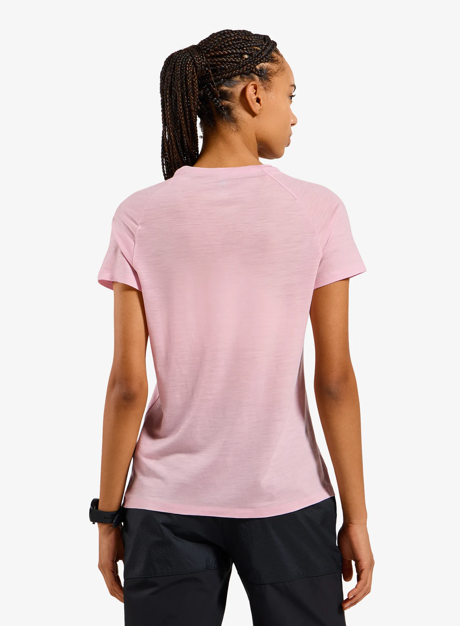 Dámské tričko Odlo Merino Tencel Hyper Map Crew Neck S/S - hyper pink