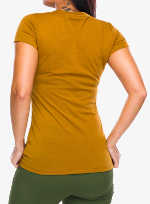 Dámské tričko Salewa Solid Dry S/S Tee - golden brown new logo