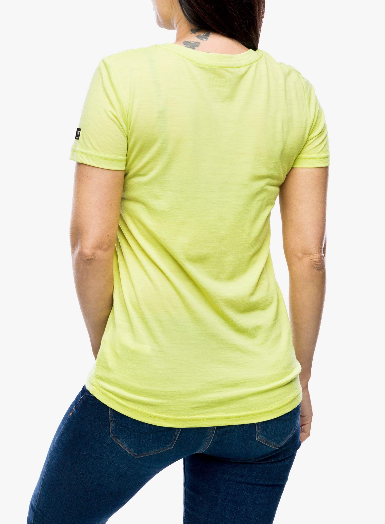 Dámské tričko Super.natural Fingers Matter Tee - wild lime/deep blue