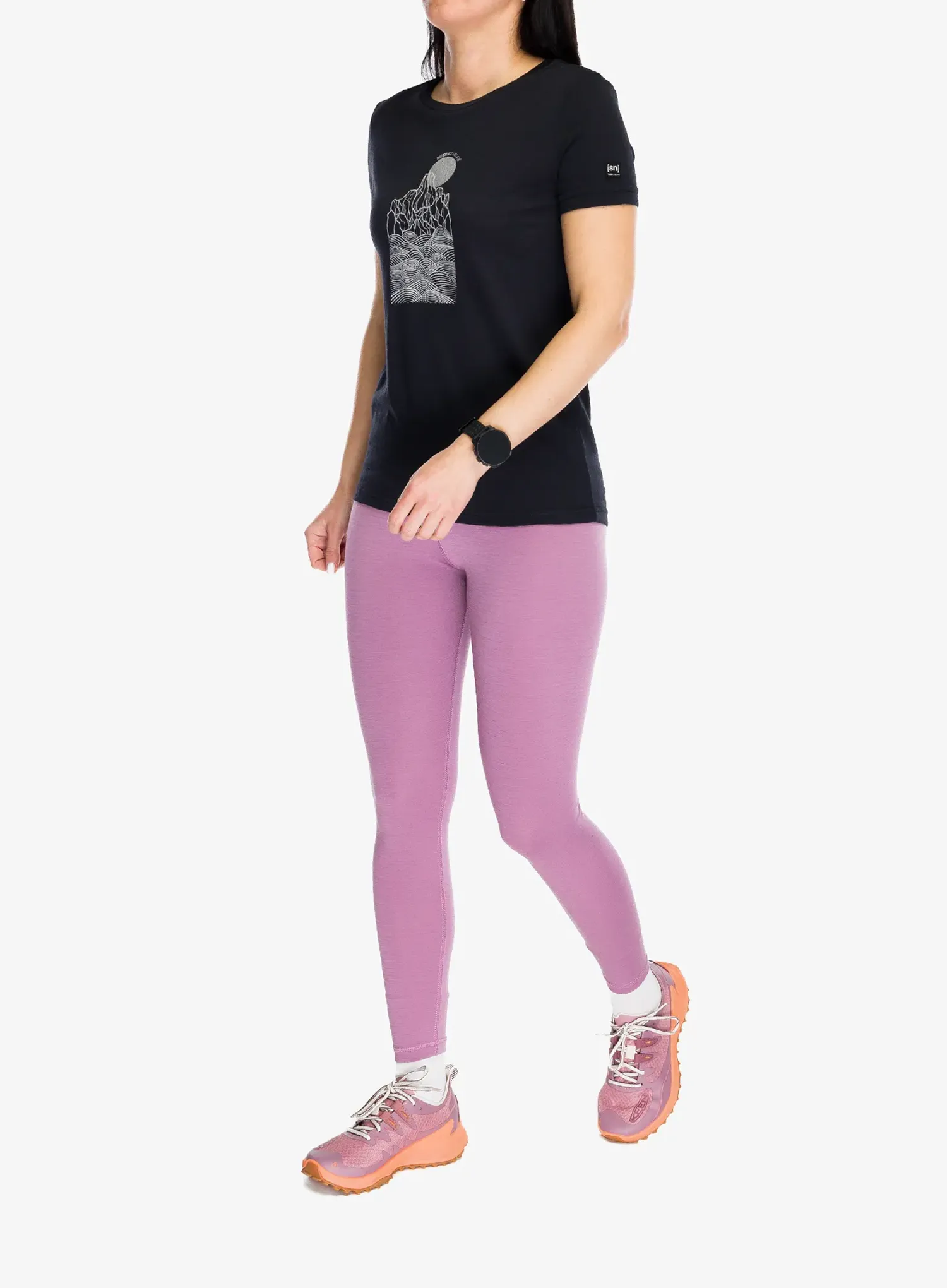 Dámské tričko Super.natural Preikestolen Cliffs Tee - jet lback/feather grey/silver