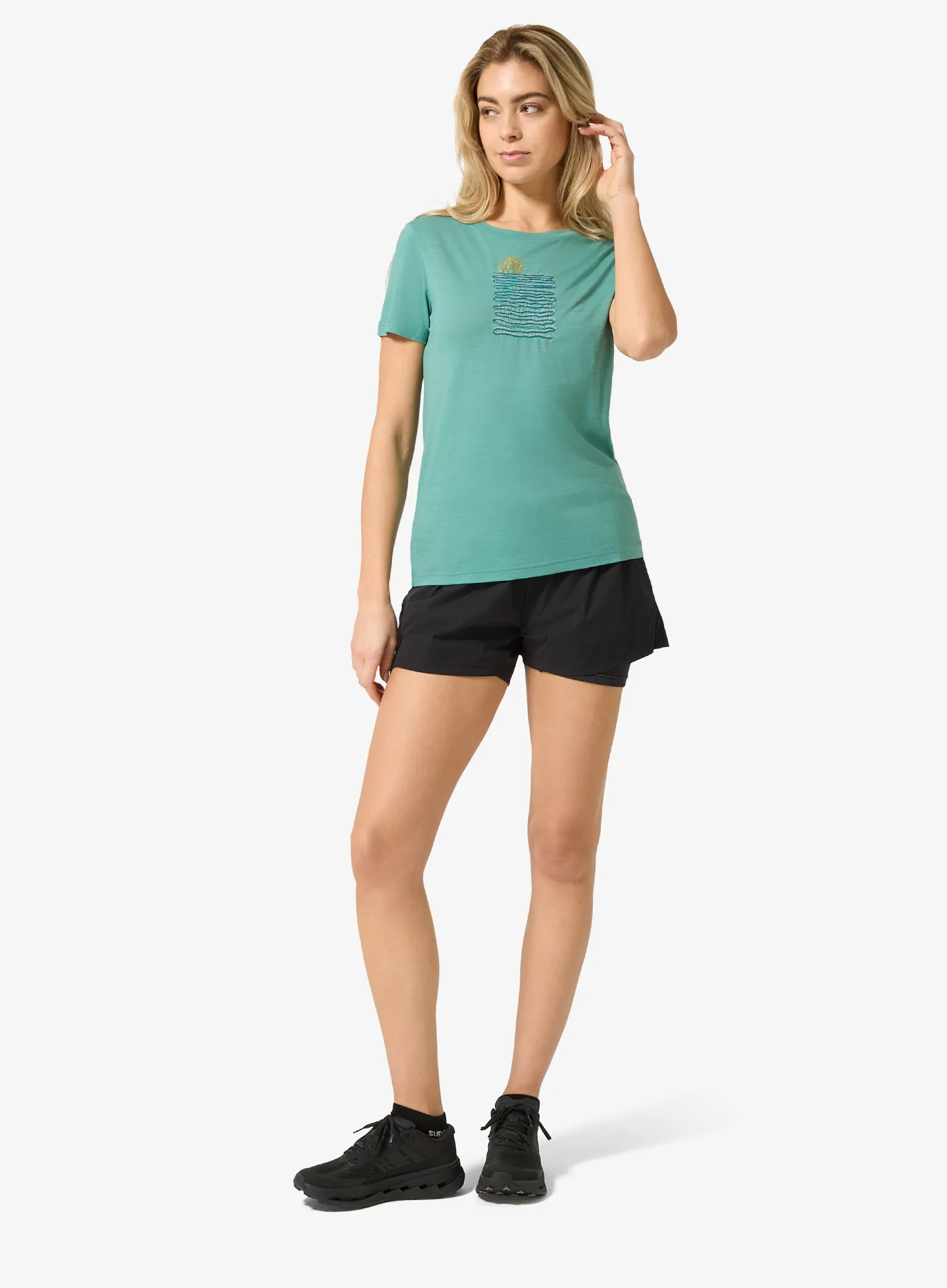 Dámské tričko Super.natural Sea Line Tee - lagoon green/various