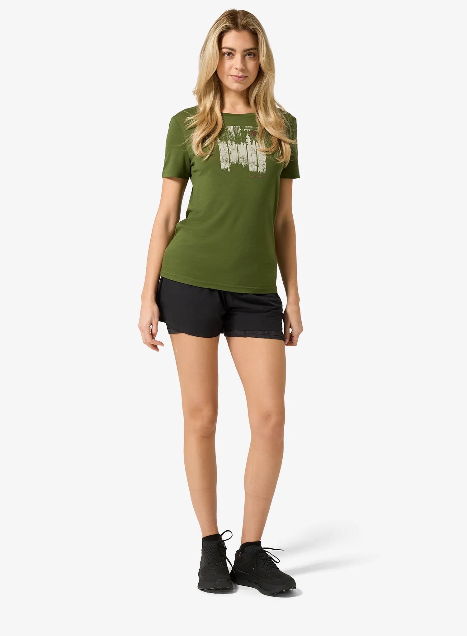 Dámské tričko Super.natural Wonder Wald Tee - chive/feather grey/copper