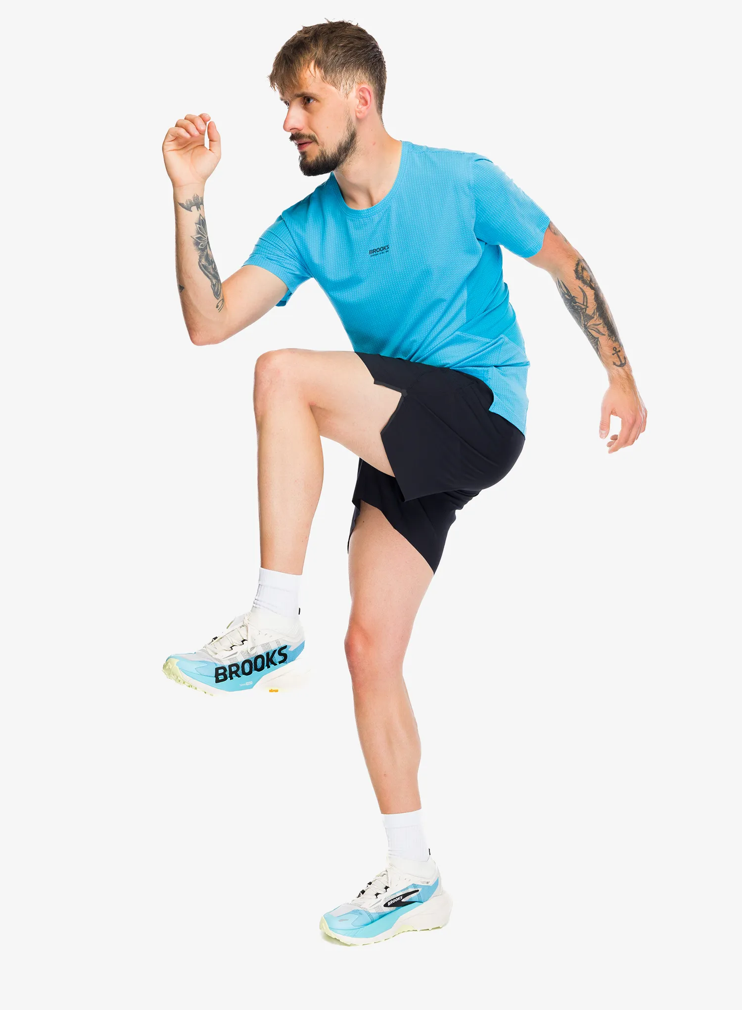 Běžecké tričko Brooks High Point Short Sleeve 2.0 - blazing blue/atomic blue