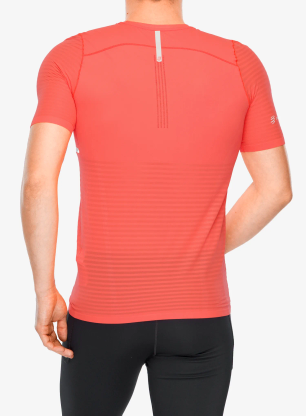 Běžecké tričko Compressport Pro Racing S/S Tshirt - fluo red
