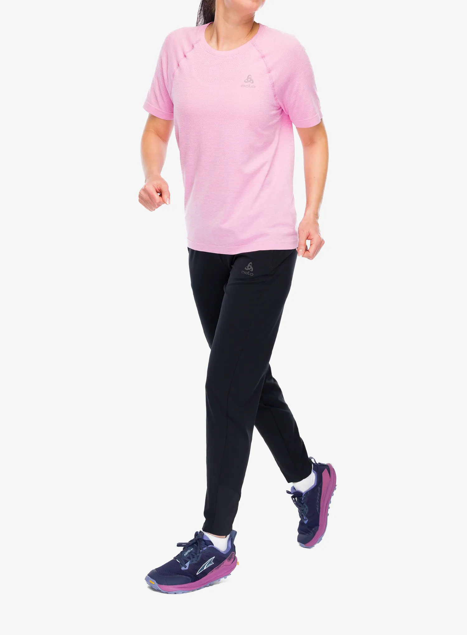 Běžecké tričko dámské Odlo Essential Seamless Crew Neck S/S - hyper pink