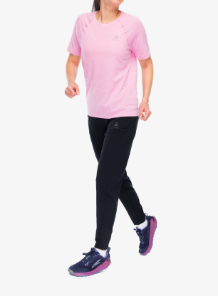 Běžecké tričko dámské Odlo Essential Seamless Crew Neck S/S - hyper pink