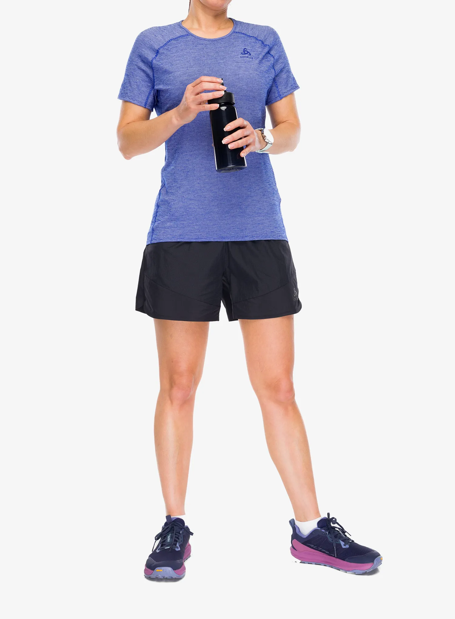Běžecké tričko dámské Odlo X-Alp PW 115 T-Shirt Crew Neck S/S - dazzling blue melange