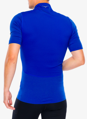Běžecké tričko Hoka SkyBreeze Short Sleeve Zip - ultramarine