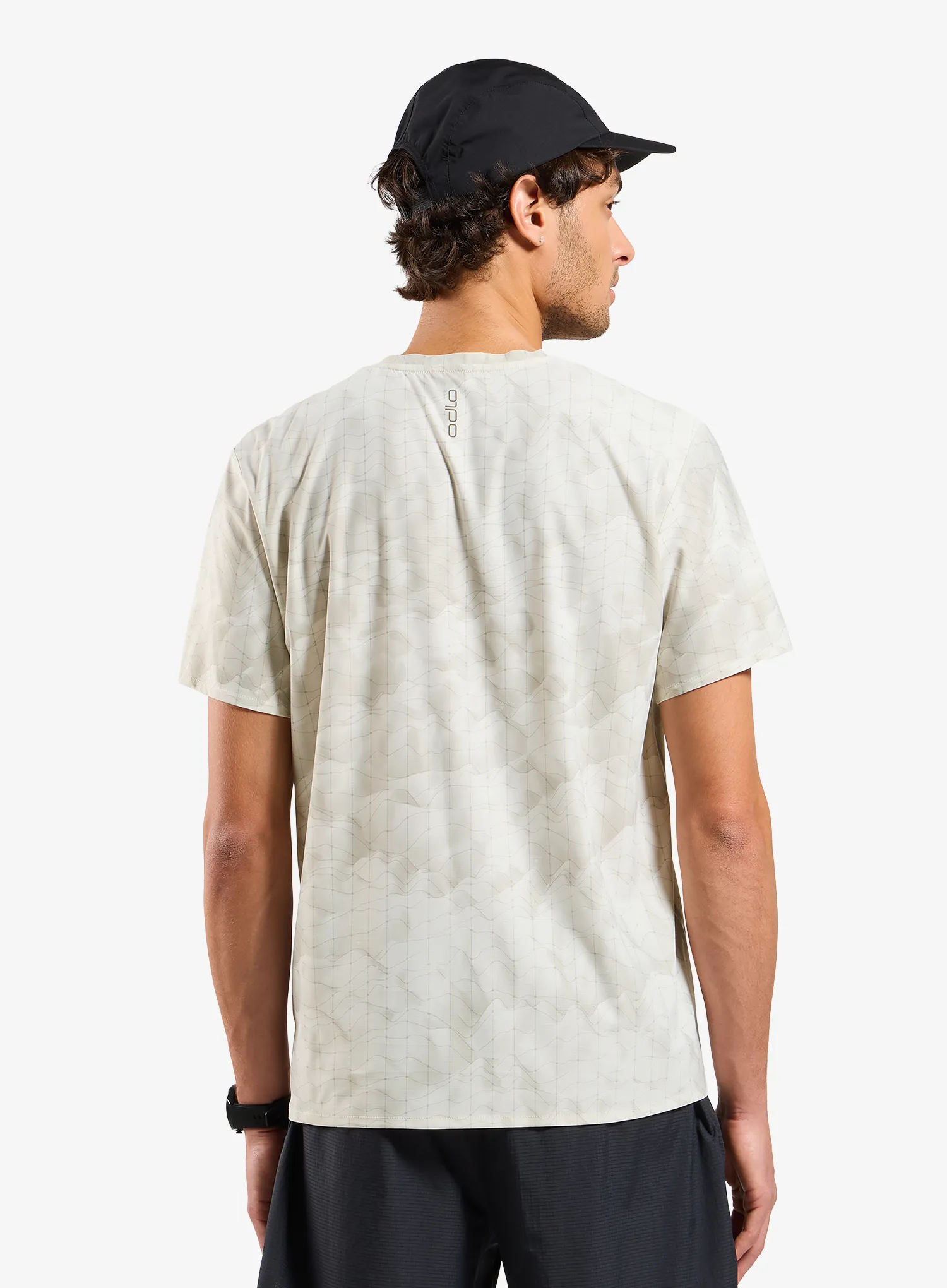 Běžecké tričko Odlo Zeroweight Chill-Tec Print Crew Neck S/S - gardenia