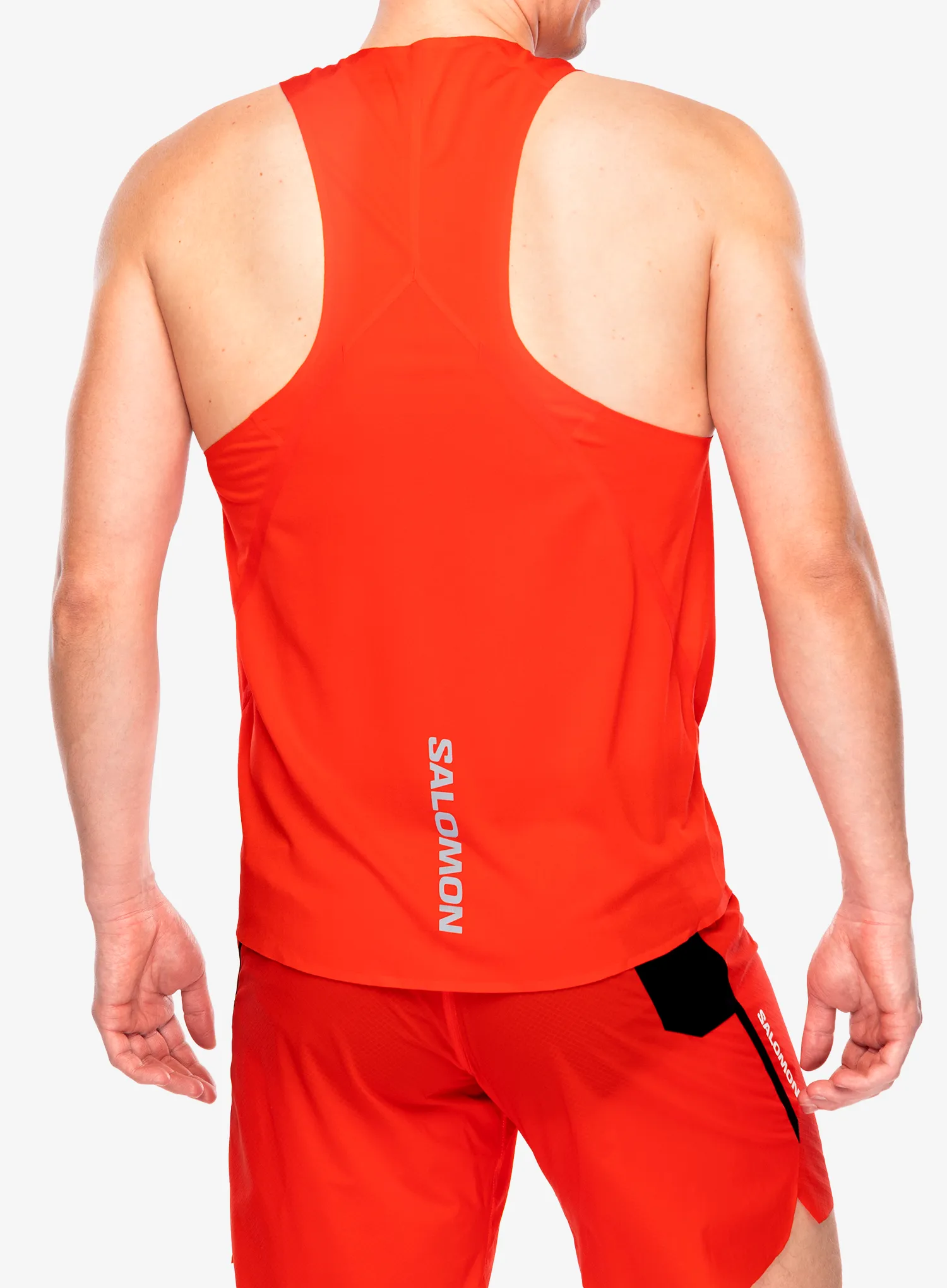 Běžecké tričko Salomon S/Lab Speed Singlet - fiery red