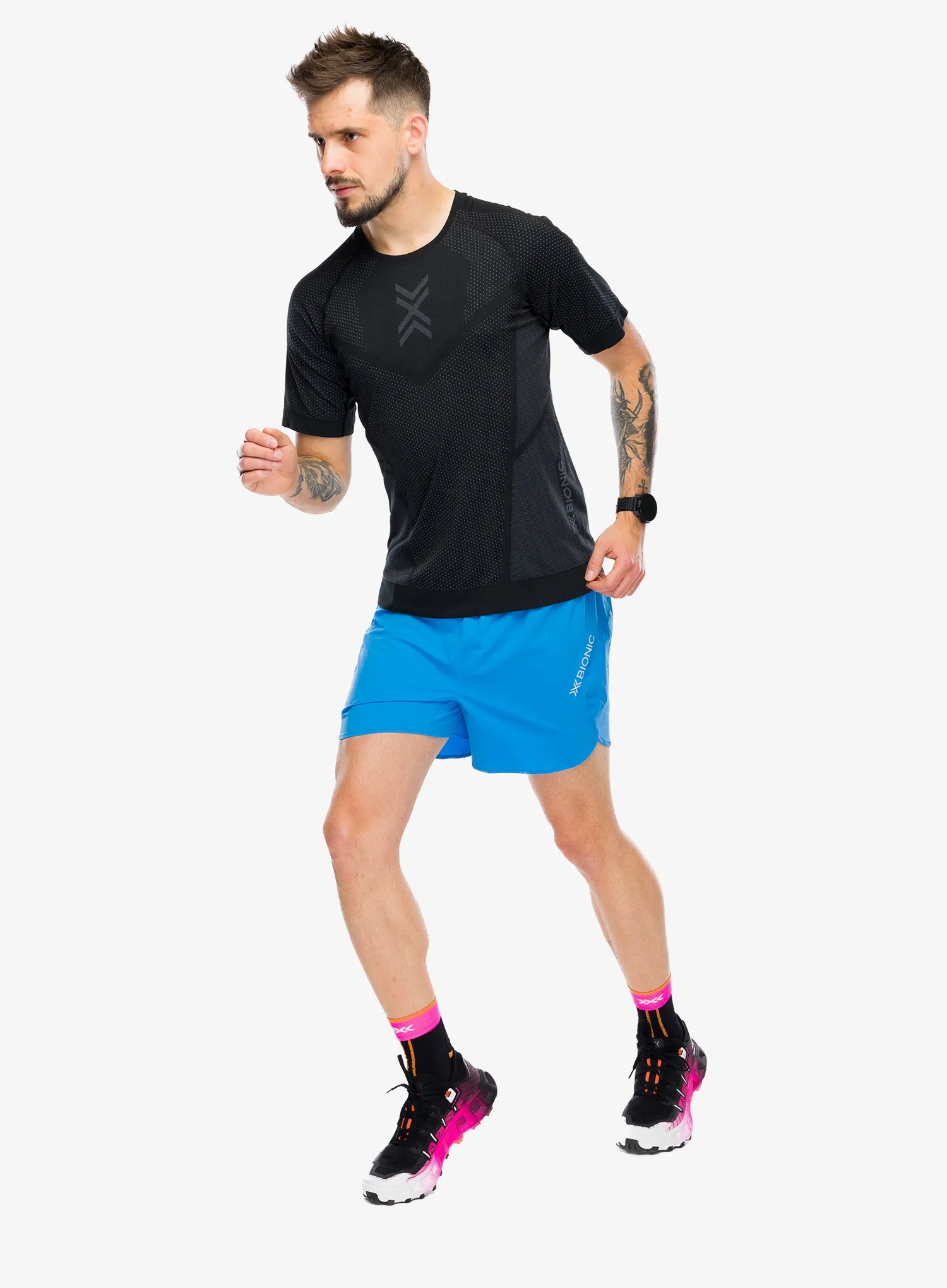 Běžecké tričko X-bionic Xceed Run Shirt S/S - x black/rhino grey