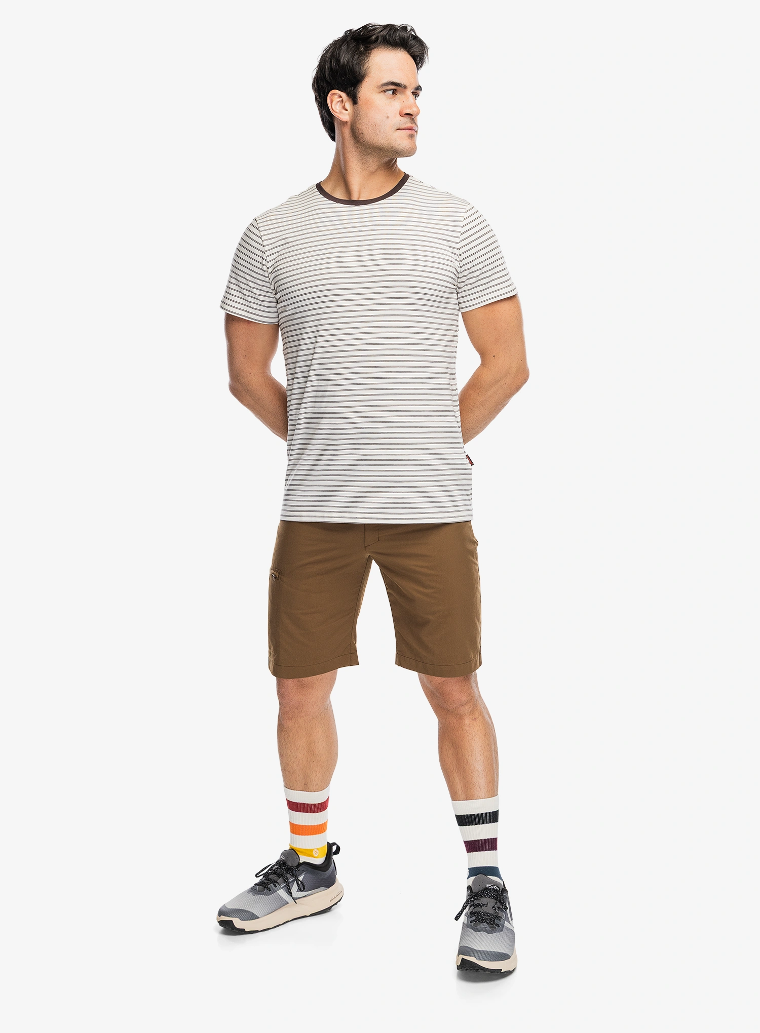 Tričko Dovre O-neck T-shirt Striped - beige