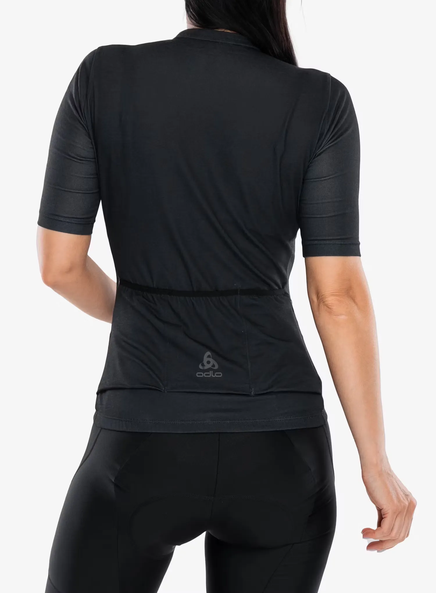Cyklo triko dámské Odlo Essential T-Shirt S/U Collar S/S Full Zip - black