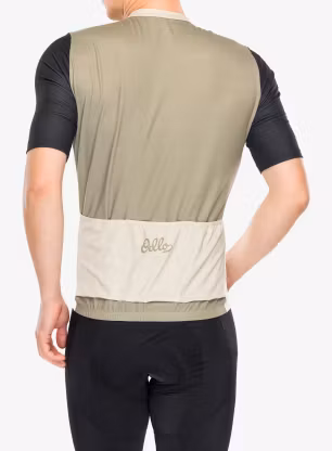 Cyklotriko Odlo Essential Heritage Print T-Shirt S/U Collar S/S Full Zip - agate gray