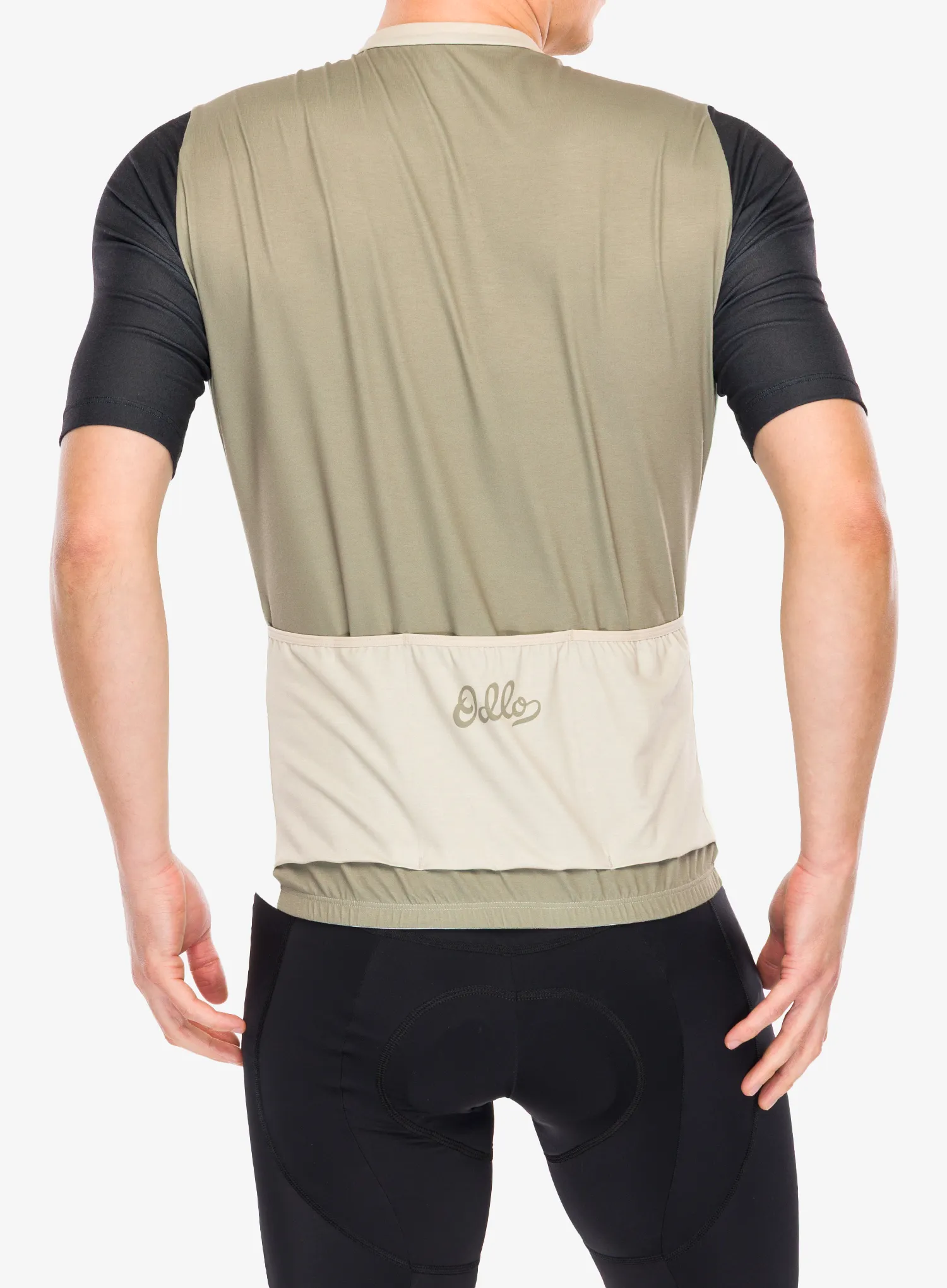 Cyklotriko Odlo Essential Heritage Print T-Shirt S/U Collar S/S Full Zip - agate gray