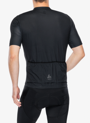 Cyklotriko Odlo Essential T-Shirt S/U Collar S/S Full Zip - black