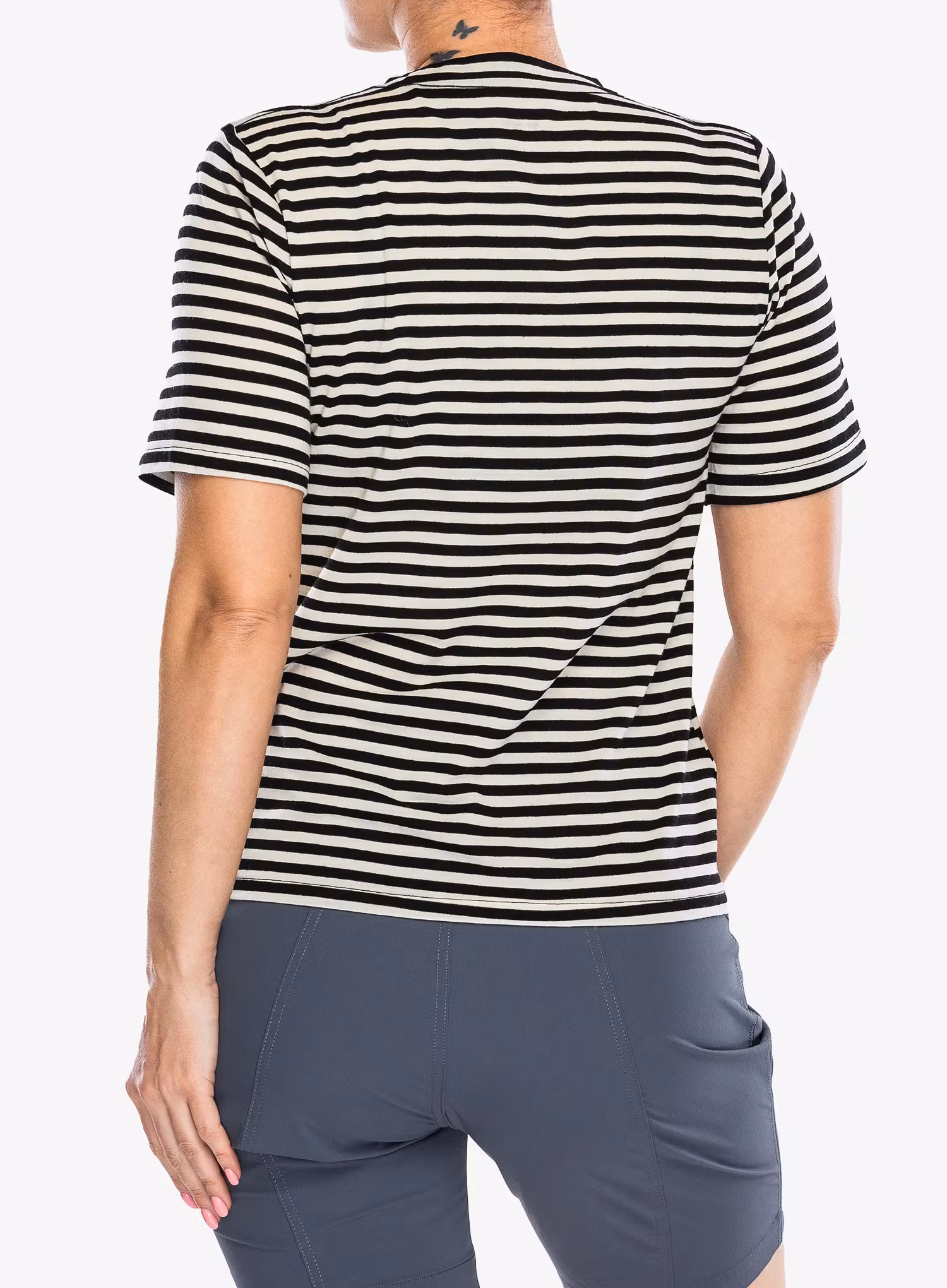 Merino triko dámské Mons Royale Icon Relaxed Tee - MR stripe