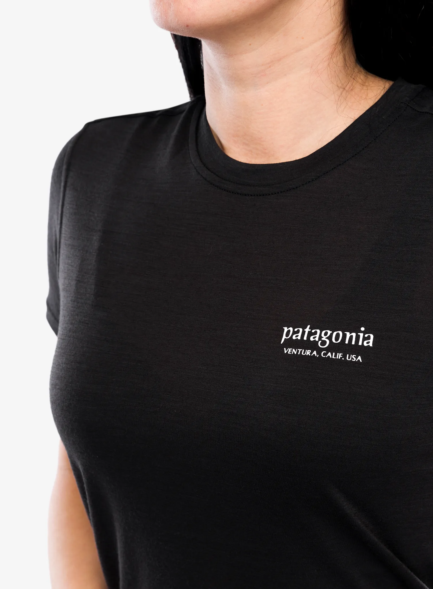 Dámské merino tričko Patagonia Cap Cool Merino Graphic Shirt - black