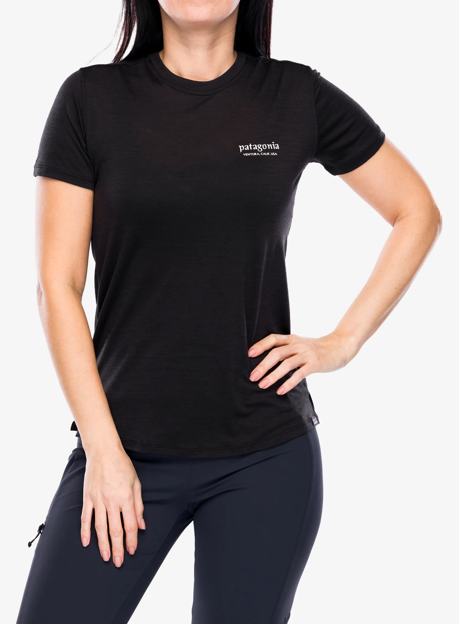 Dámské merino tričko Patagonia Cap Cool Merino Graphic Shirt - black