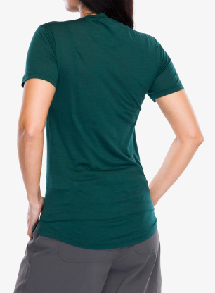 Merino triko dámské Patagonia Cap Cool Merino Graphic Shirt - strata stripe/cascade green