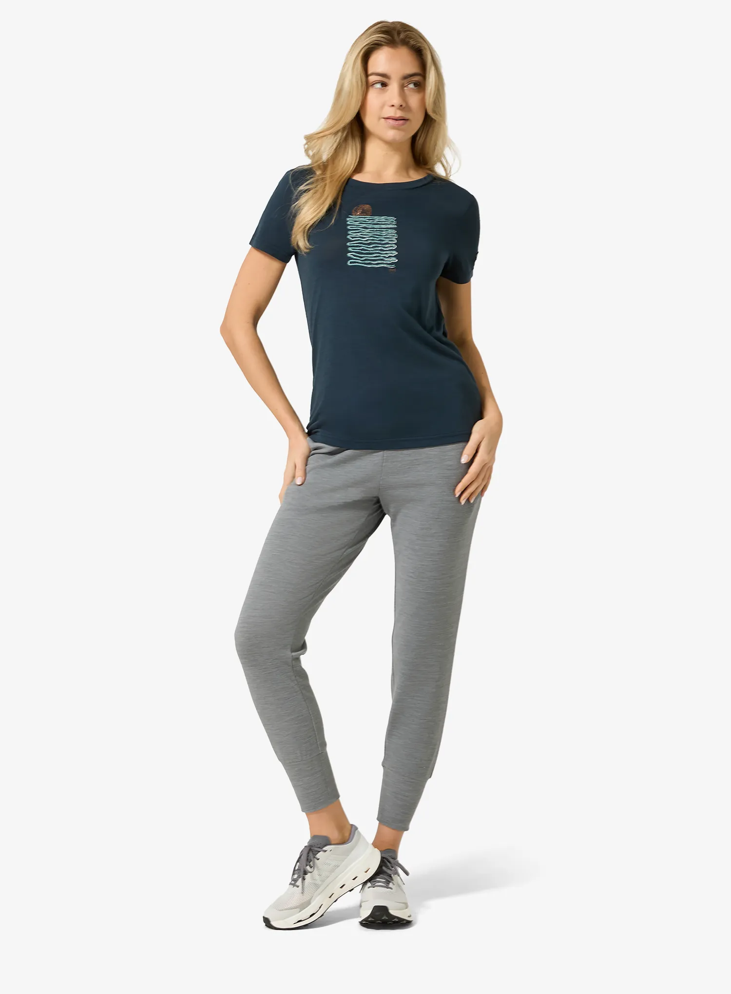 Merino triko dámské Super.natural Sea Line Tee - blueberry/various