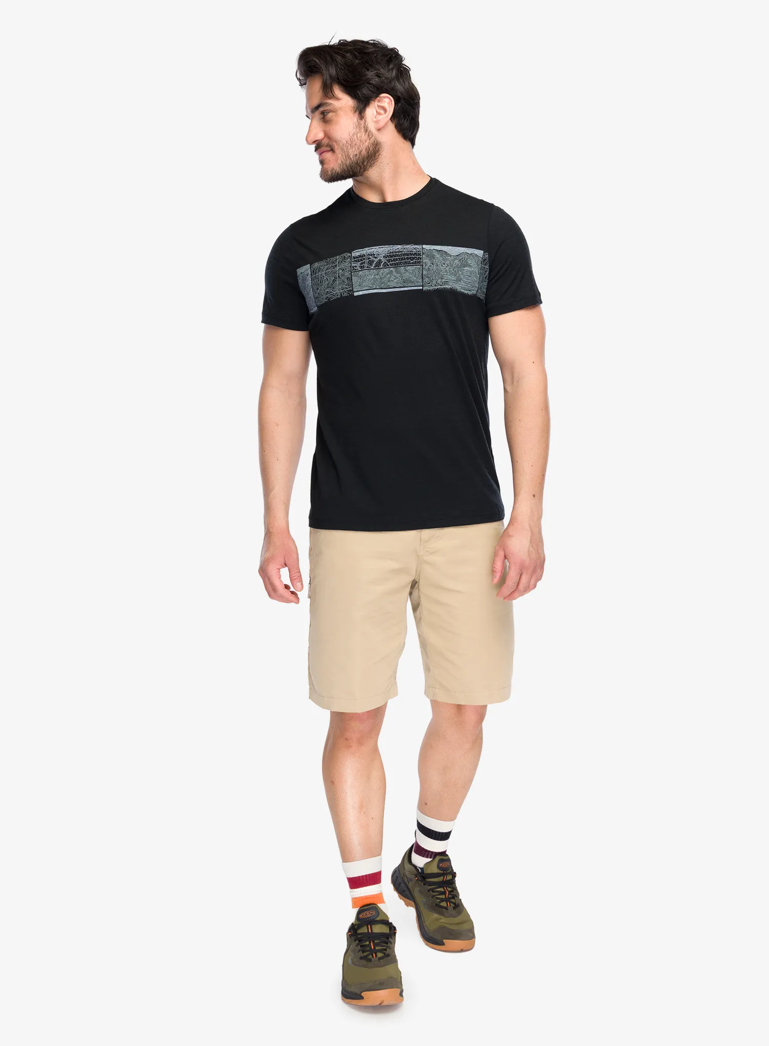 Merino triko Icebreaker Merino 150 Tech Lite SS Tee Elevation Line - black