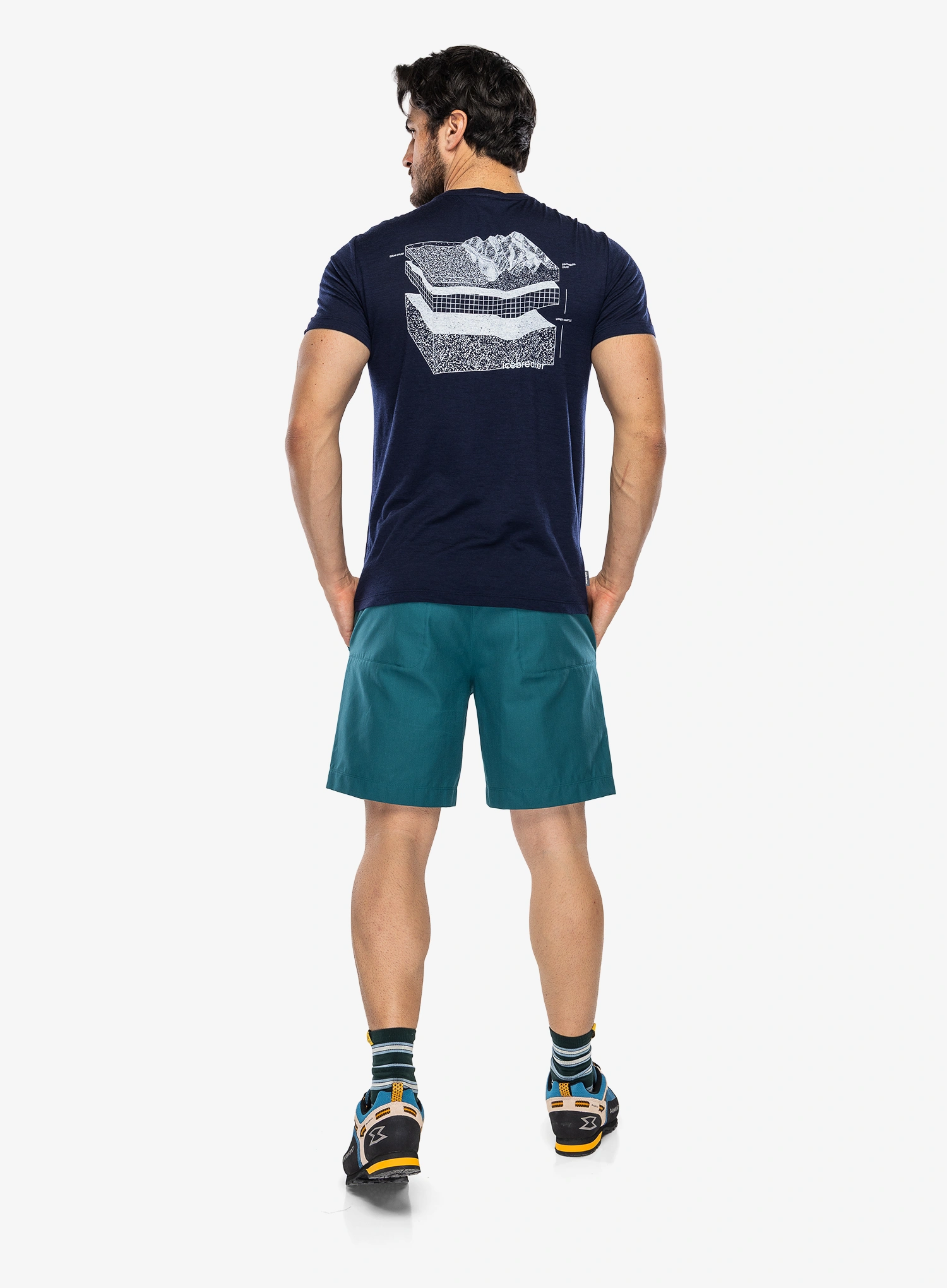 Merino triko Icebreaker Merino 150 Tech Lite SS Tee Evolving Layers - midnight navy