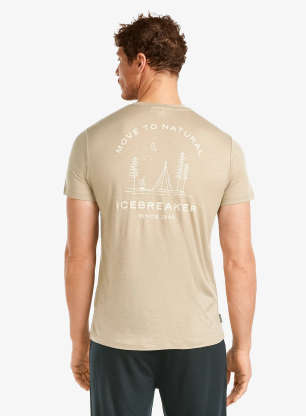 Merino triko Icebreaker Merino 150 Tech Lite SS Tee Peaceful Pass - flagstone