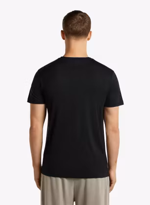 Merino triko Icebreaker Merino 150 Tech Lite SS Tee Range Stripes - black