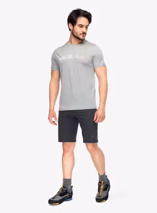 Merino triko Icebreaker Merino 150 Tech Lite SS Tee The Peaks - proto grey