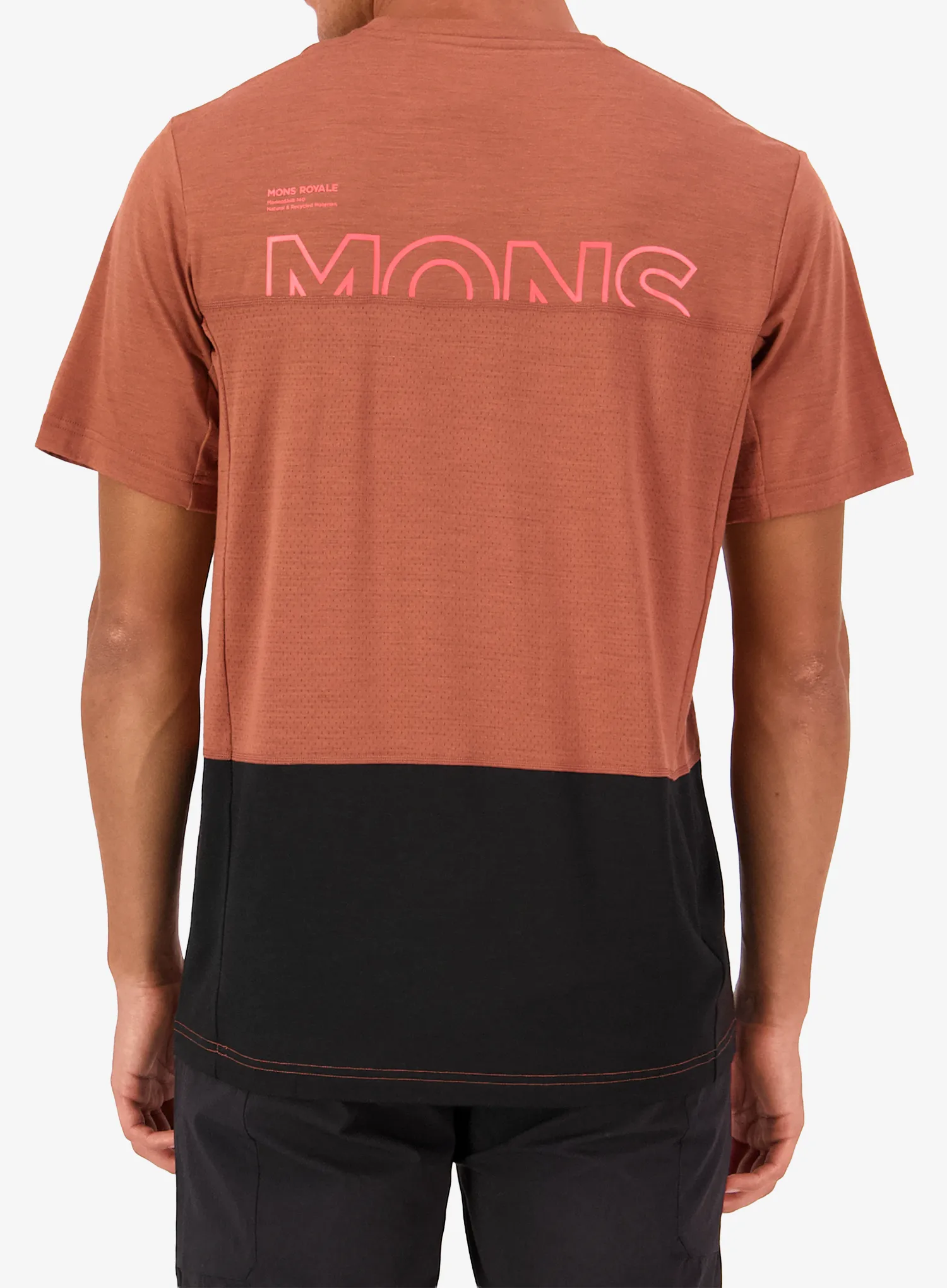 Merino triko Mons Royale Tarn Merino T-Shirt - cinnamon/black