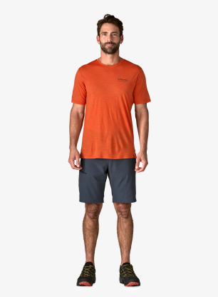 Merino triko Patagonia Cap Cool Merino Graphic Shirt - heritage header/coal orange