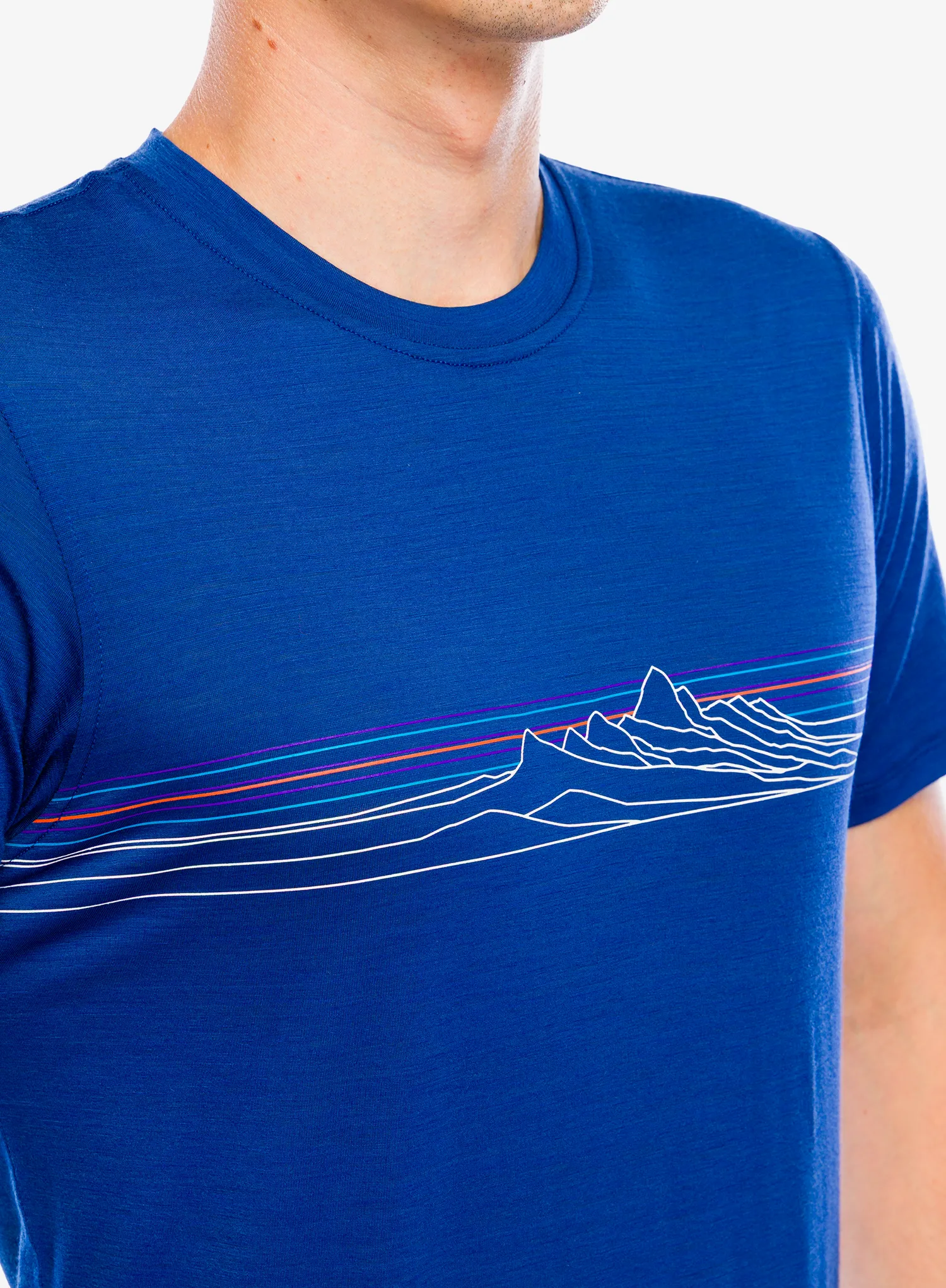 Merino triko Patagonia Cap Cool Merino Graphic Shirt - strata stripe/clement blue